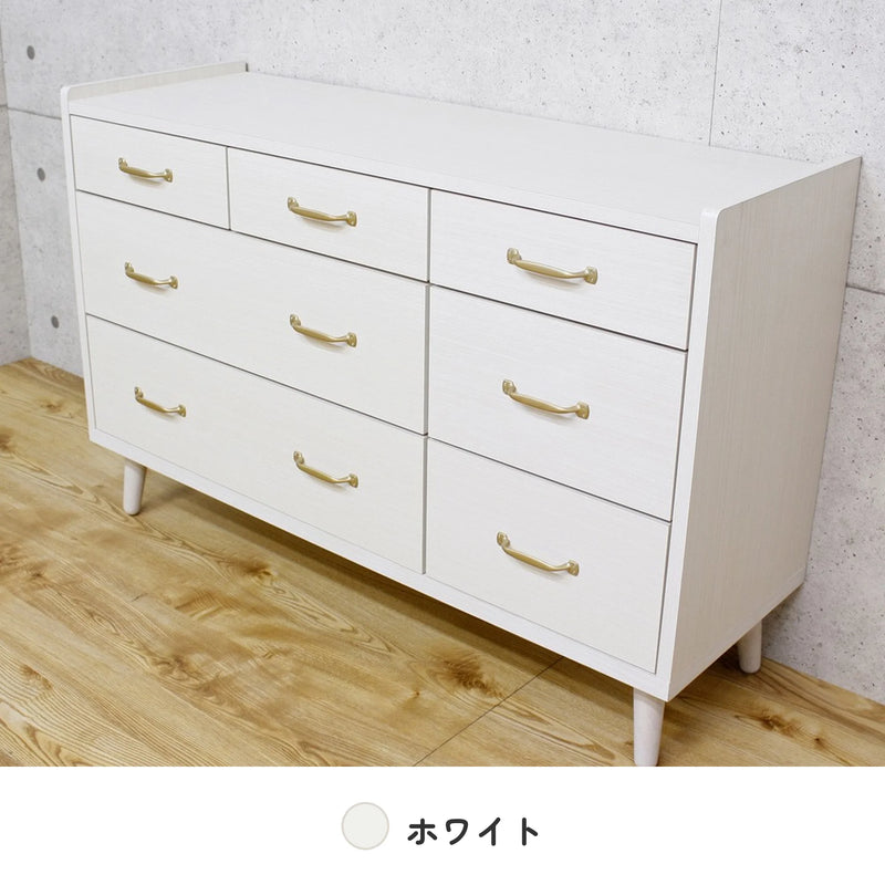脚付き国産ローチェスト 幅119cm 木目調 16