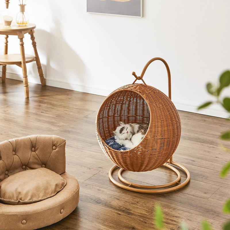 ペット用ハンギングチェア 人工ラタン 猫用 入口径32cm 19