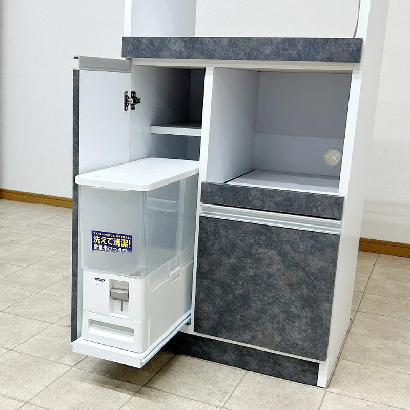 米びつ付きレンジ台 幅60cm 完成品 日本製 2口コンセント 19