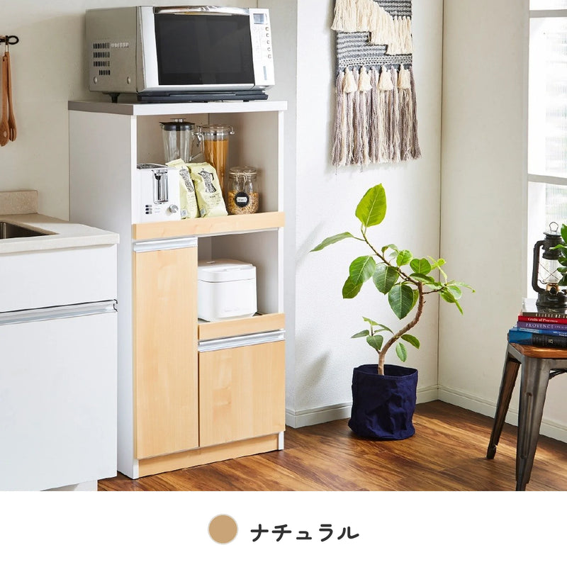 米びつ付きレンジ台 幅60cm 完成品 日本製 2口コンセント 11