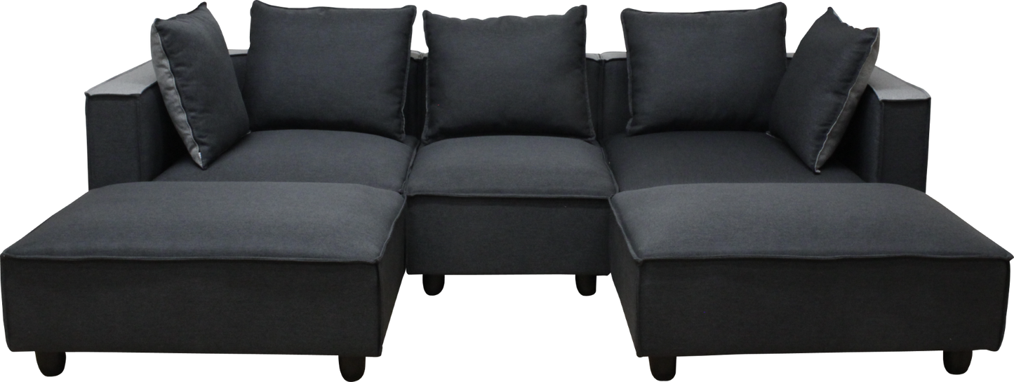 ツートンカラーのクッションリバーシブルタイプのワイドカウチソファー!