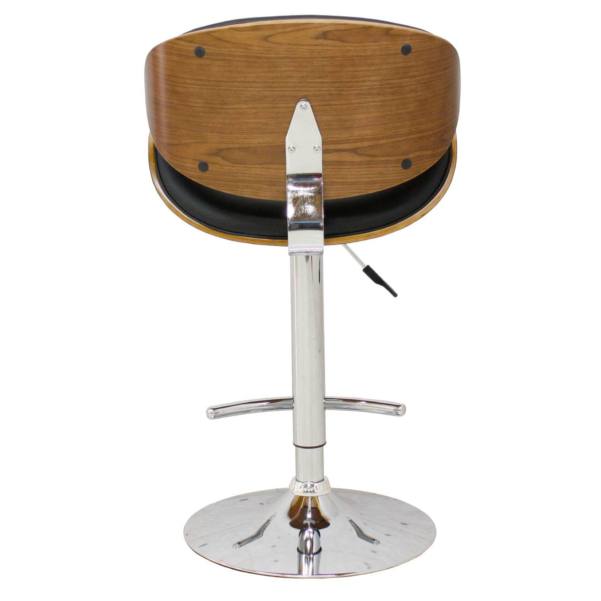 カウンターチェア 昇降式 ウォールナット突板 PUレザー 座面高63~85cm 幅52.5cm