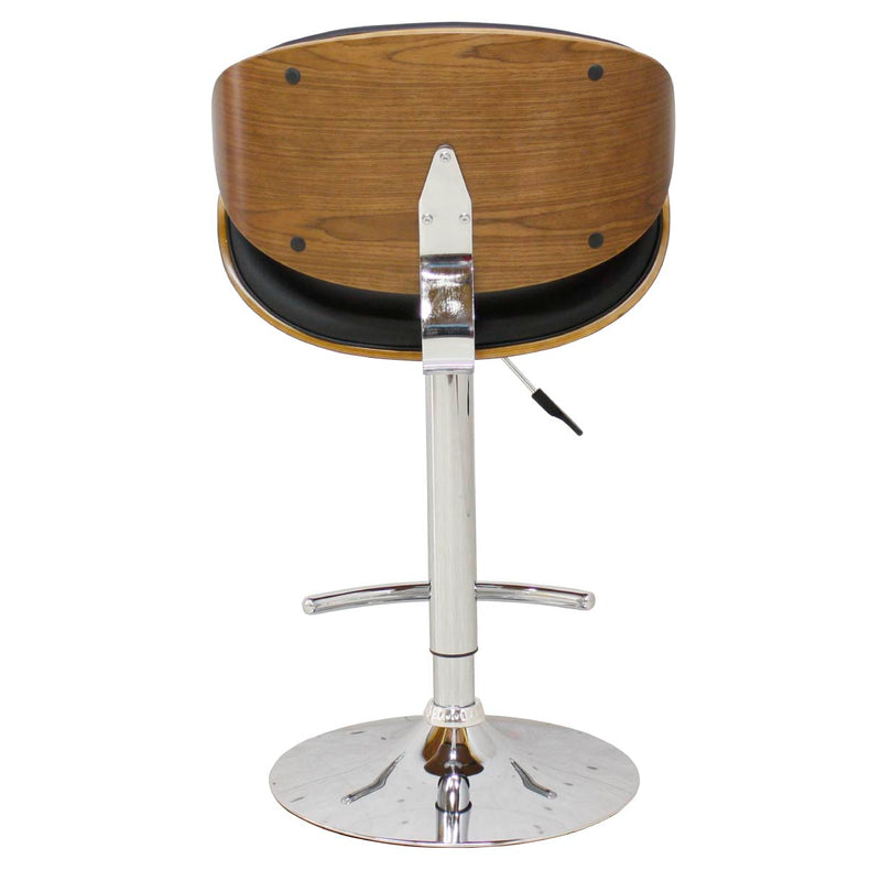 カウンターチェア 昇降式 ウォールナット突板 PUレザー 座面高63~85cm 幅52.5cm