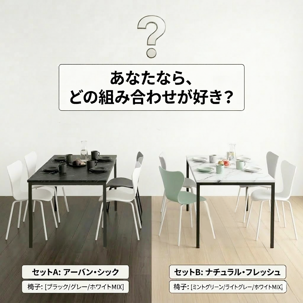 セラミックテーブル × 選べるチェア4脚 5点SET