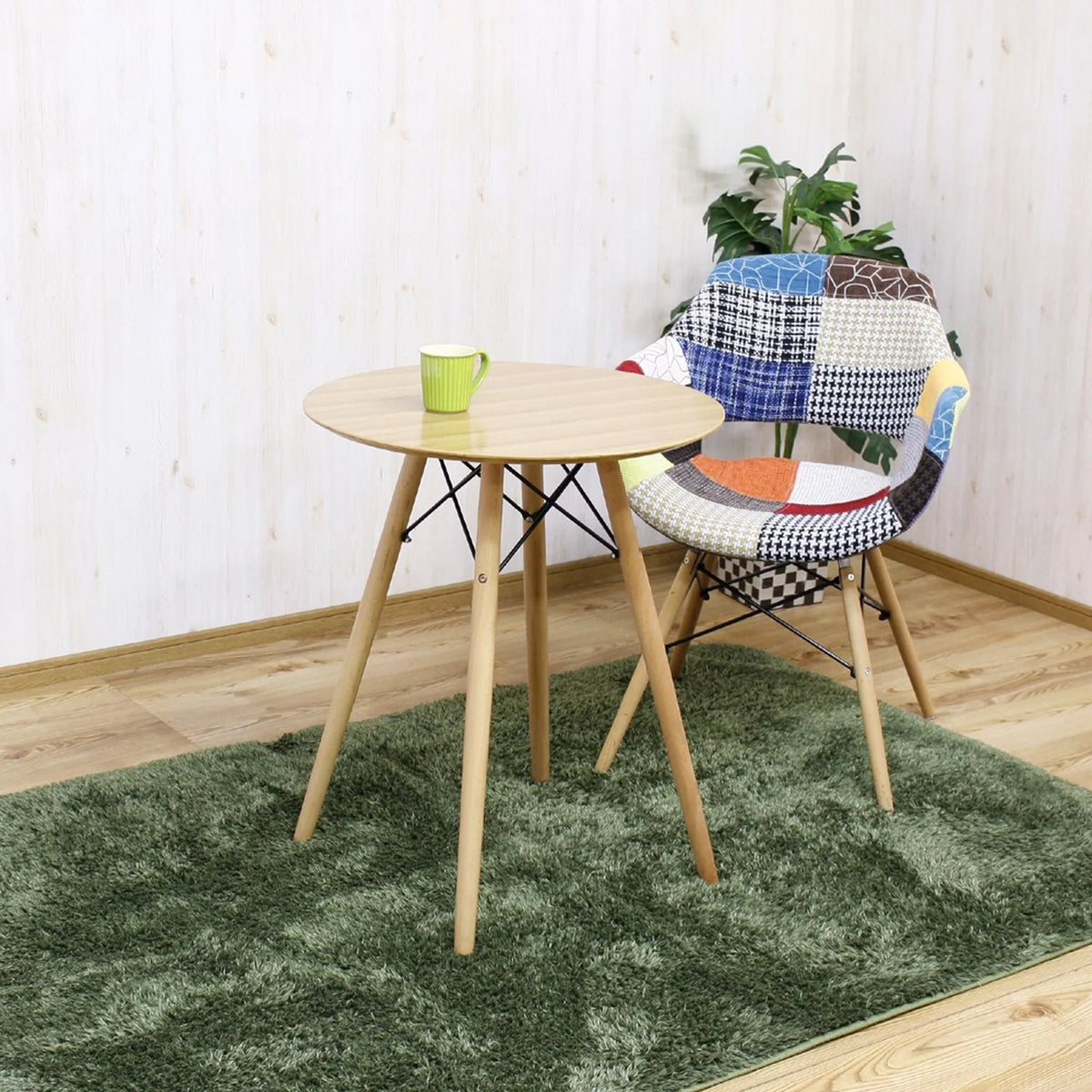 円形コーヒーテーブル 直径60cm ウォールナット タモ突板 ビーチ材脚 11