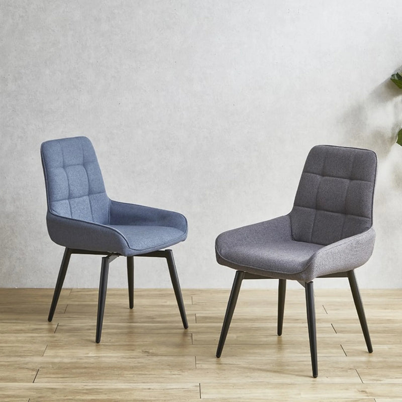 ファブリック回転ダイニングチェア ブラックスチール脚 2脚組 16