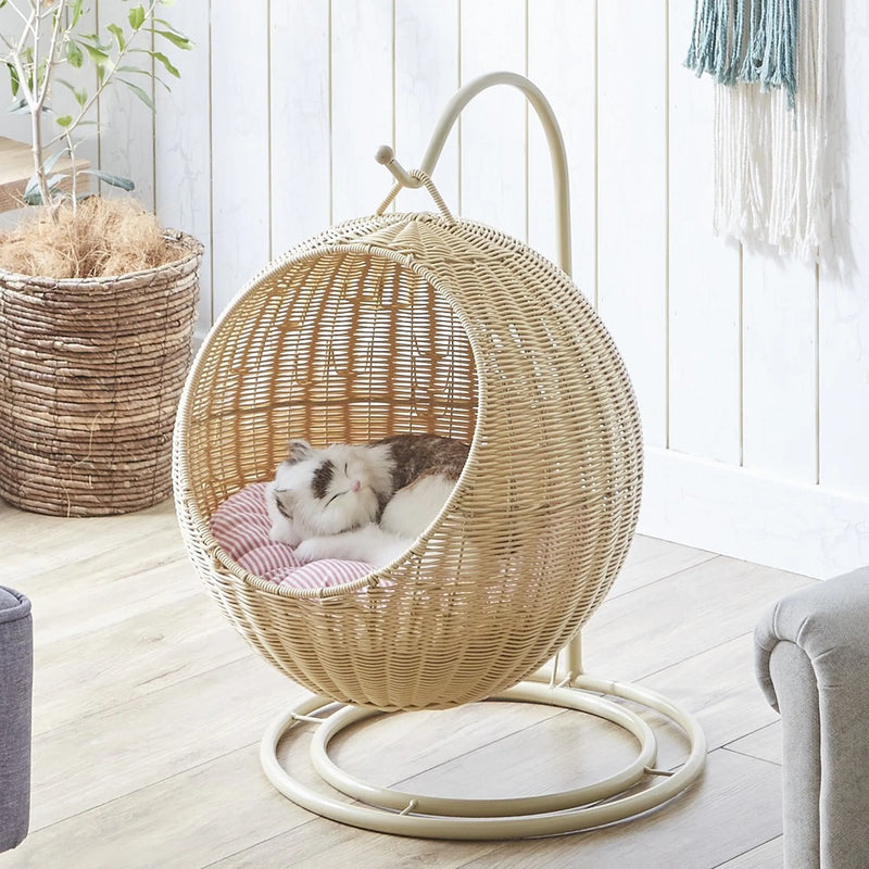 ペット用ハンギングチェア 人工ラタン 猫用 入口径32cm 20