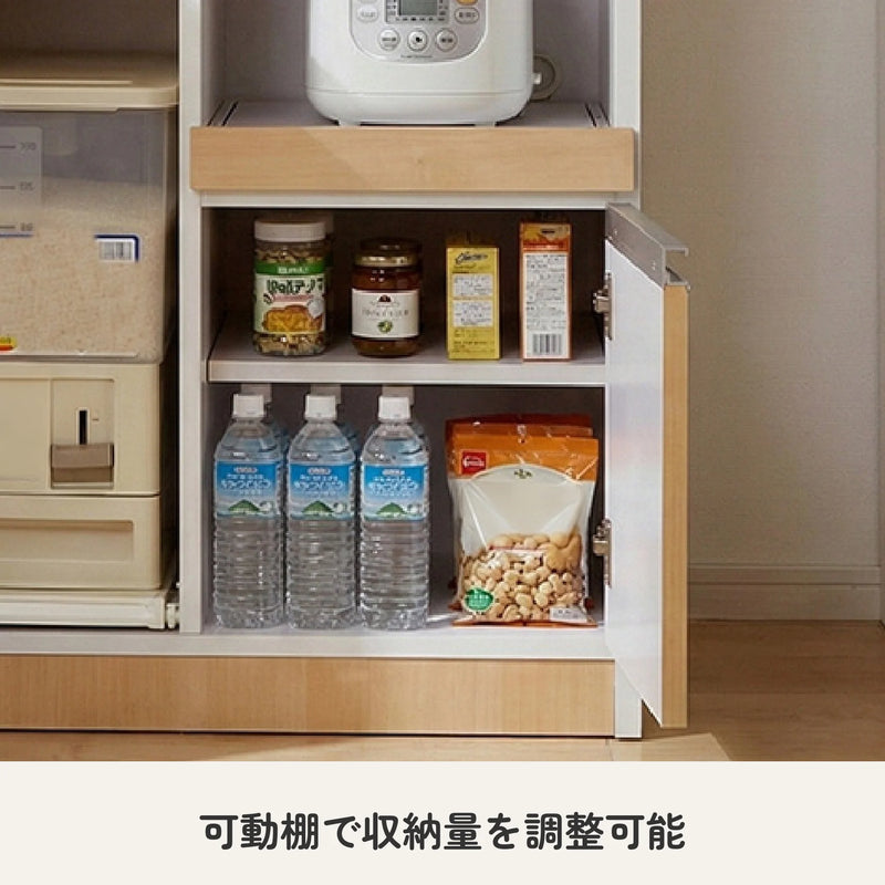 米びつ付きレンジ台 幅60cm 完成品 日本製 2口コンセント 5