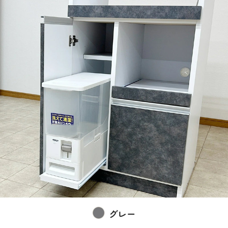 米びつ付きレンジ台 幅60cm 完成品 日本製 2口コンセント 12