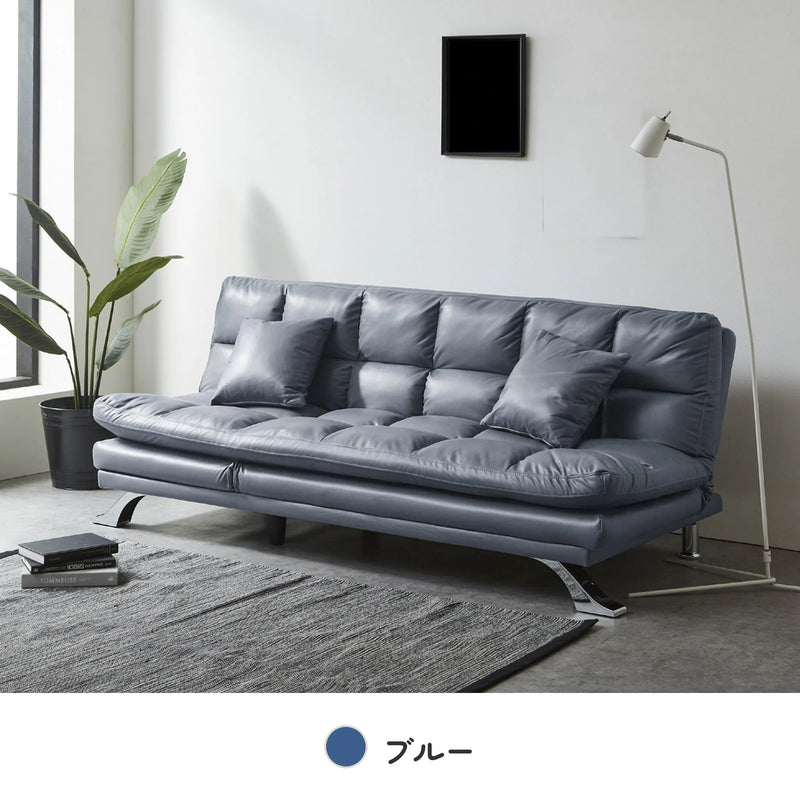 3WAYソファベッド ファブリックレザー リクライニング3段階 幅192cm 7