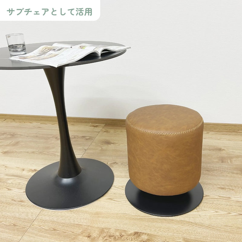 回転式スツール 北欧カフェ風 PU生地 スチール脚 7