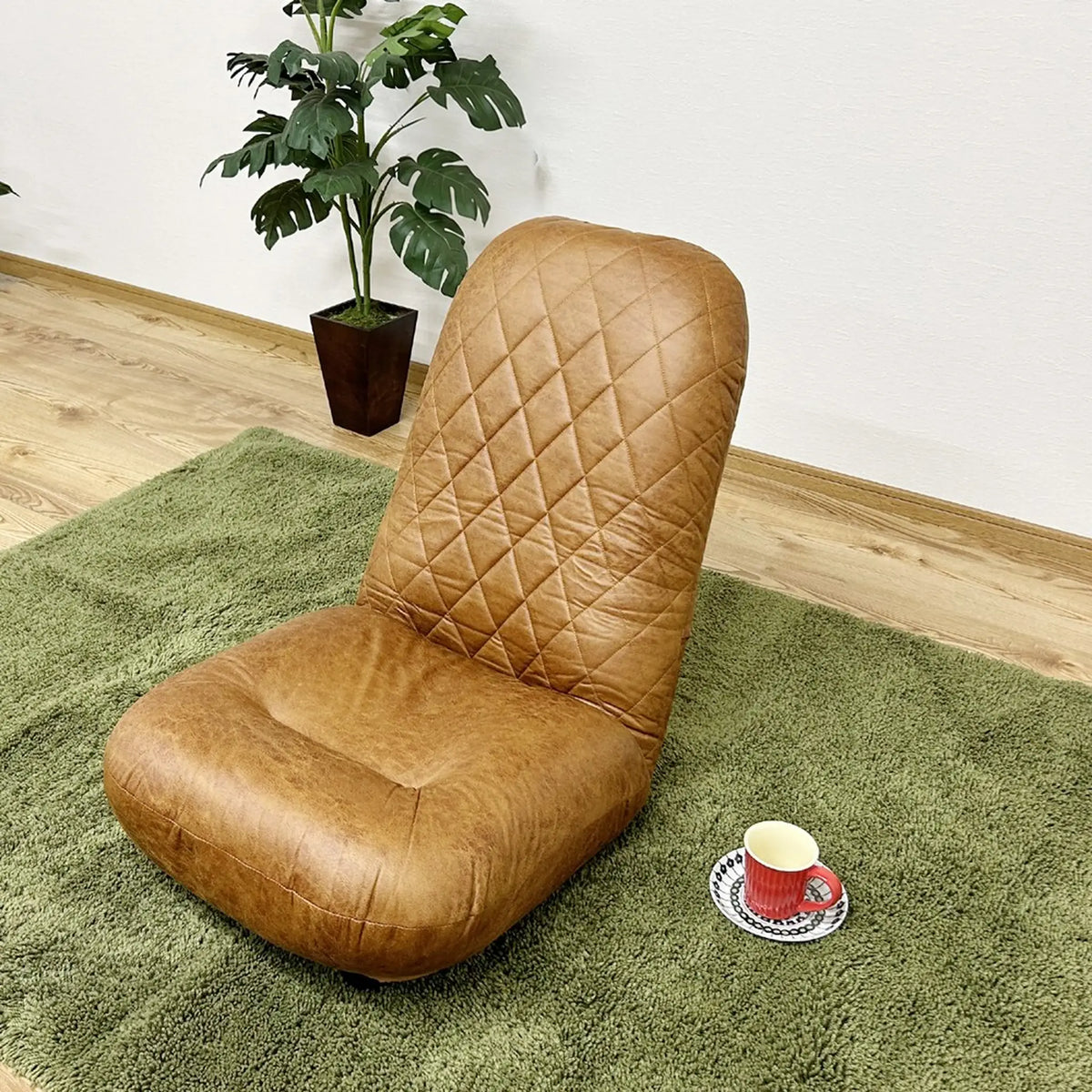 ハイバック脚付き座椅子 ポケットコイル入り ファブリックレザー