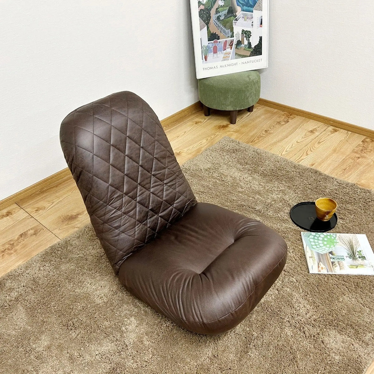 ハイバック脚付き座椅子 ポケットコイル入り ファブリックレザー 18