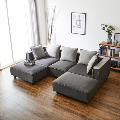 ツートンカラーのクッションリバーシブルタイプのワイドカウチソファー！