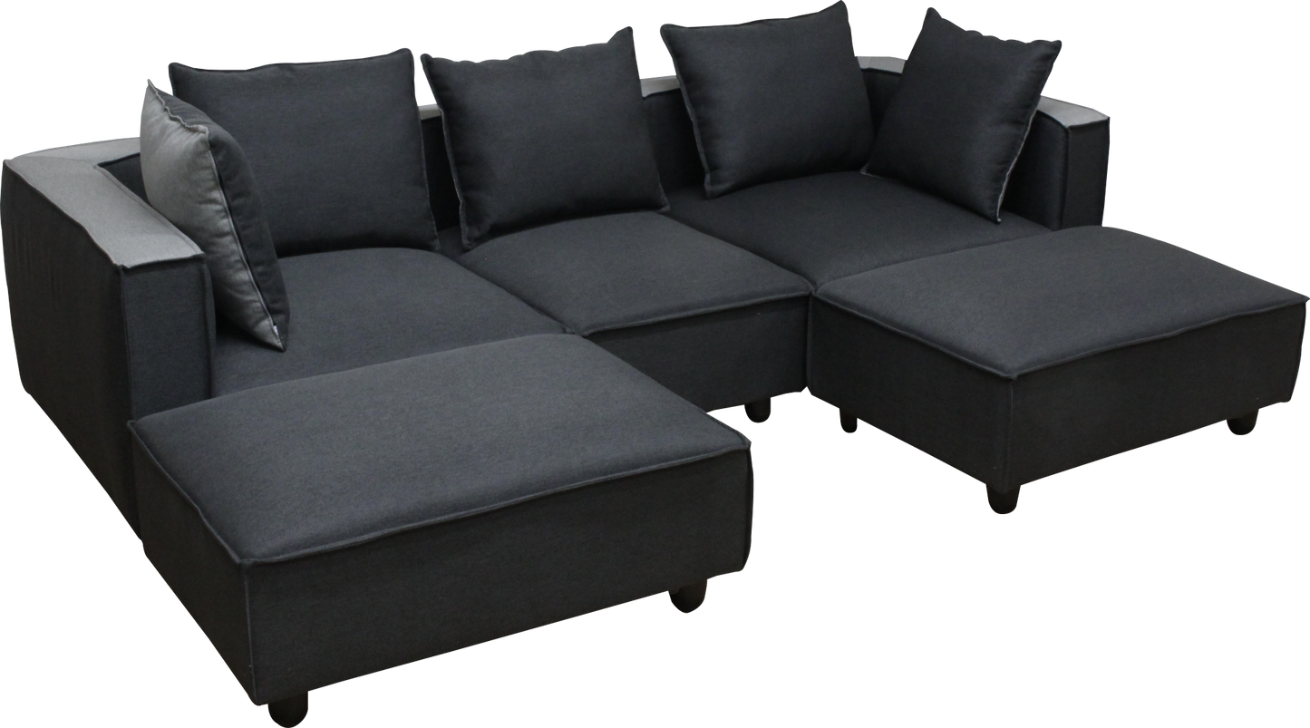 ツートンカラーのクッションリバーシブルタイプのワイドカウチソファー！